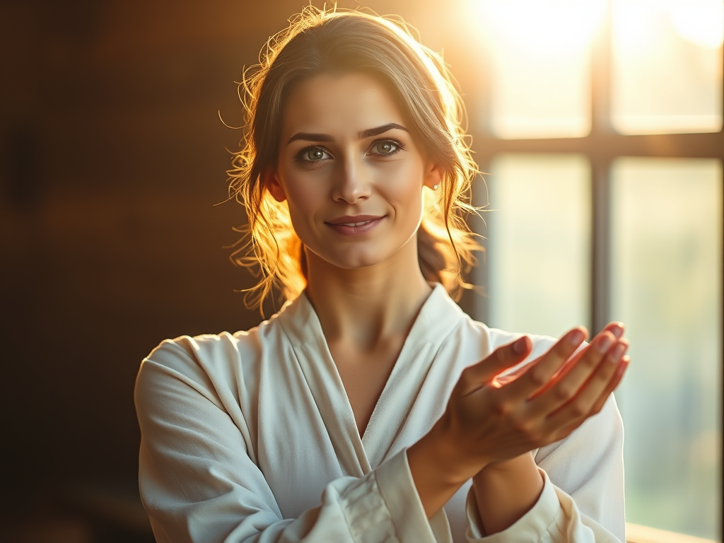 Woman offering herself to God