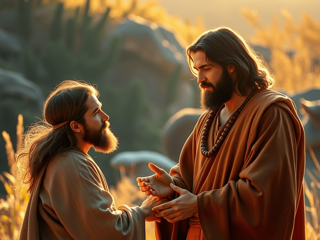 Jesus with first disciple